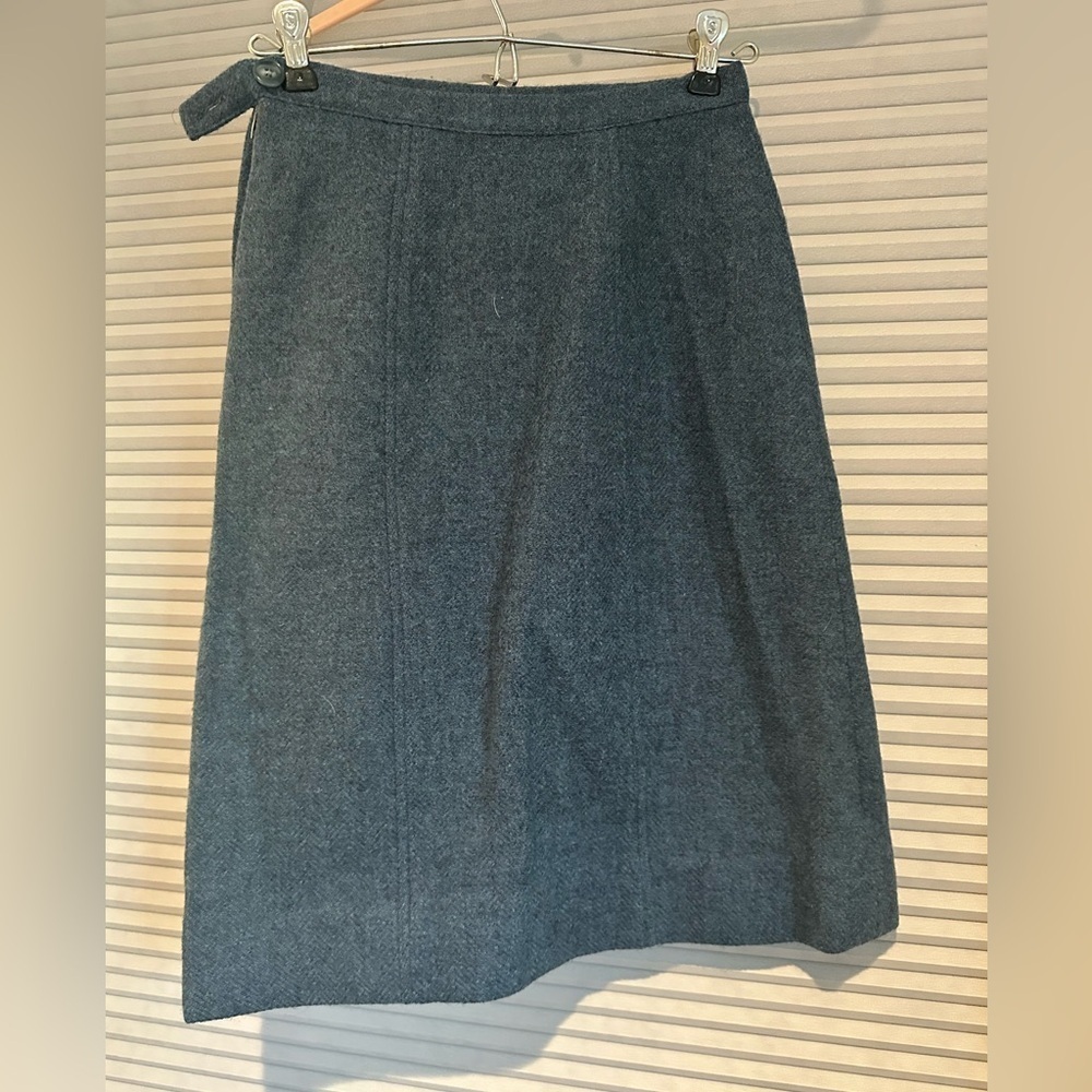 Blue wool tweed skirt vintage
